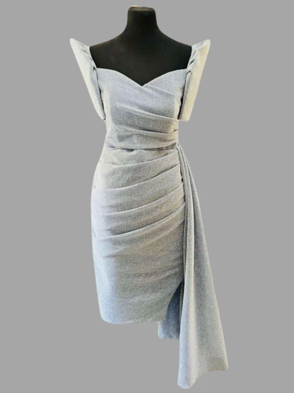 Grey Candy Crush Modern Sexy Filipiniana Dress | Barong Republic