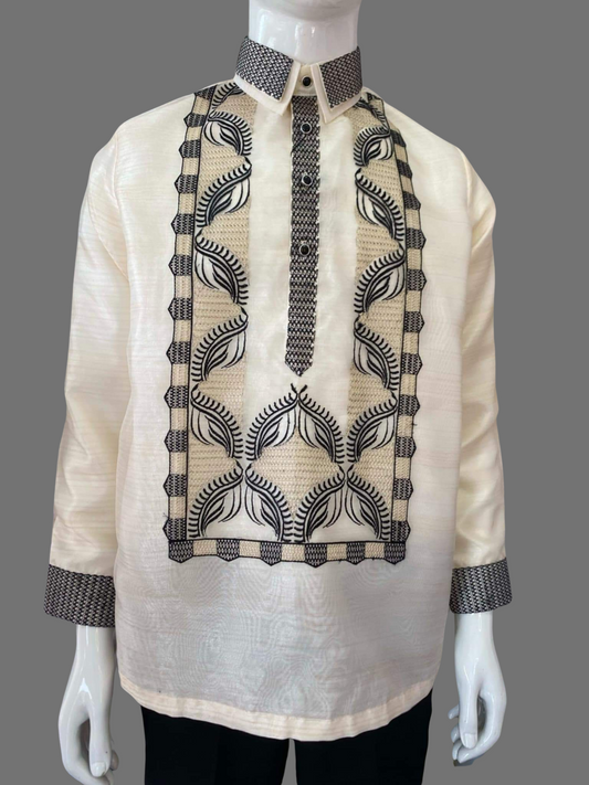 Premium Organza Black Embroidered Barong Tagalog | Barong Republic