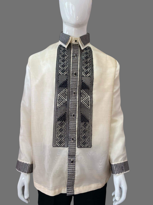 Premium Organza Black Embroidered Barong Tagalog | Barong Republic