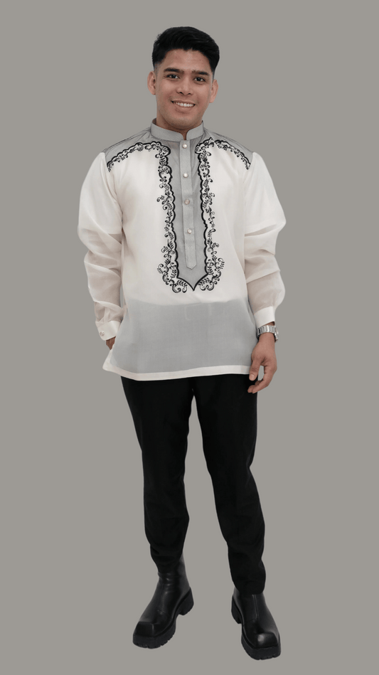 White Jusi Premium Embroidered Barong Tagalog | Barong Republic