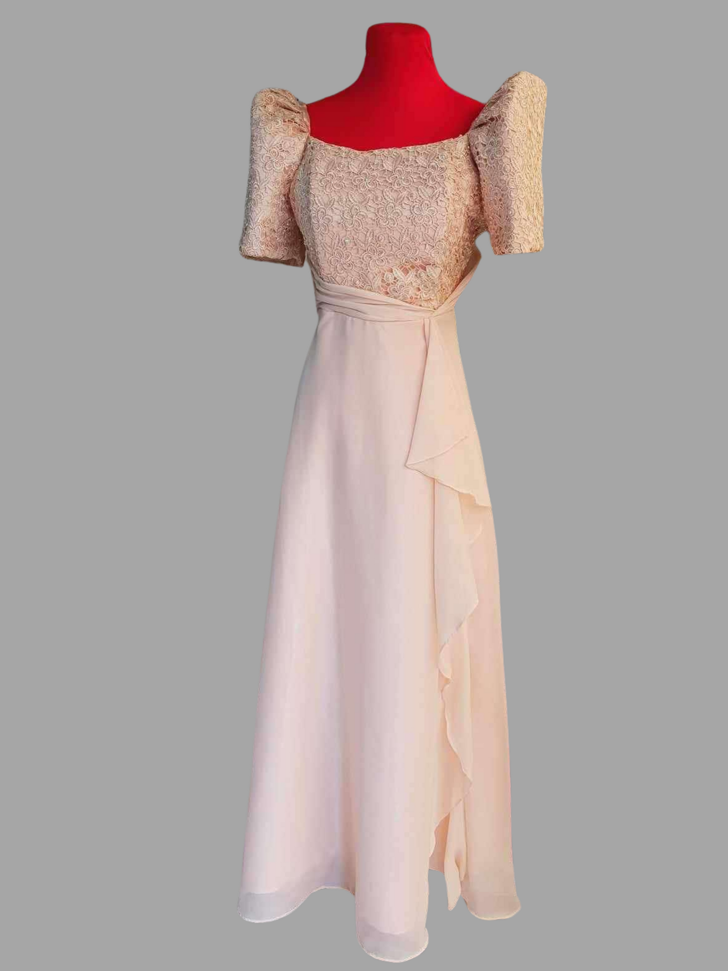 Laced Modern Long Filipiniana Dress | Barong Republic